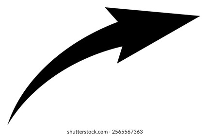 black arrow icon on white background. flat style. arrow icon for your web site design, logo, app, UI. arrow indicated the direction symbol. curved arrow sign. eps10