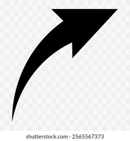 black arrow icon on white background. flat style. arrow icon for your web site design, logo, app, UI. arrow indicated the direction symbol. curved arrow sign. eps10