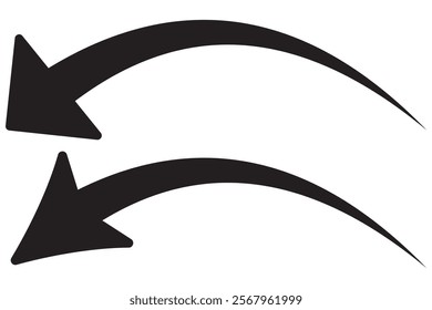 black arrow icon on white background. flat style. arrow icon for your web site design, logo, app, UI. arrow indicated the direction symbol. curved arrow sign.