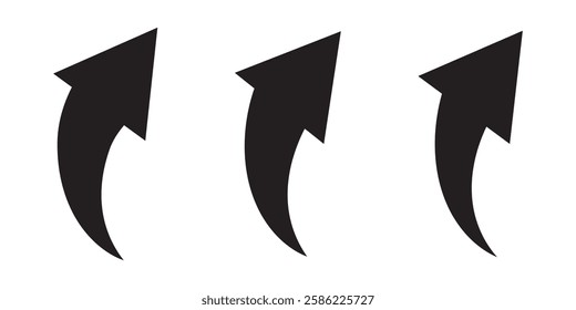 black arrow icon on white background. flat style. arrow icon for your web site design, logo, app, UI. arrow indicated the direction symbol. curved arrow sign.
