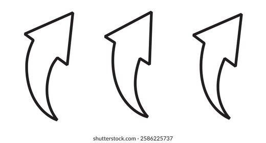 black arrow icon on white background. flat style. arrow icon for your web site design, logo, app, UI. arrow indicated the direction symbol. curved arrow sign.
