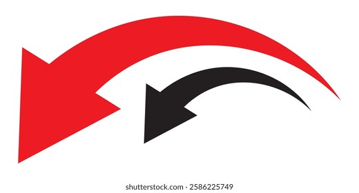 black arrow icon on white background. flat style. arrow icon for your web site design, logo, app, UI. arrow indicated the direction symbol. curved arrow sign.
