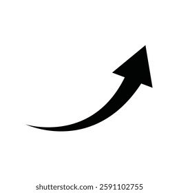 black arrow icon on white background. curved arrow sign vector for your web site design, logo, app, UI. arrow indicated the direction symbol.