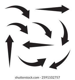 black arrow icon on white background. curved arrow sign vector for your web site design, logo, app, UI. arrow indicated the direction symbol.