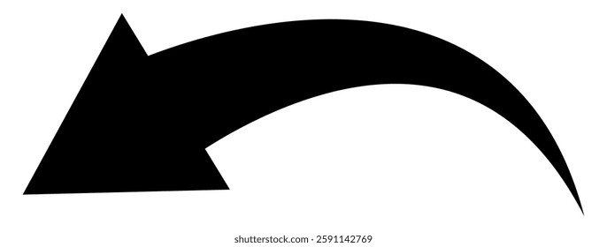 black arrow icon on white background. flat style. arrow icon for your web site design, logo, app, UI. arrow indicated the direction symbol. curved arrow sign.