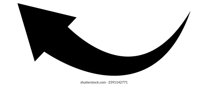 black arrow icon on white background. flat style. arrow icon for your web site design, logo, app, UI. arrow indicated the direction symbol. curved arrow sign.