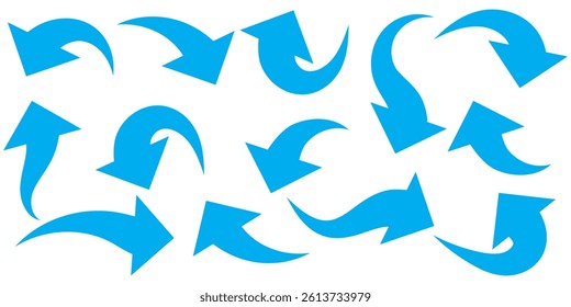 Black arrow icon on white background. flat style. arrow icon for your web site design, logo, app, UI. arrow indicated the direction symbol. curved arrow sign.