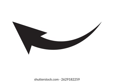 black arrow icon on white background. flat style. arrow icon for your web site design, logo, app, UI. arrow indicated the direction symbol. curved arrow sign.