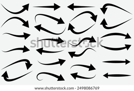 black arrow icon on white background. flat style. arrow icon for your web site design, logo, app, UI. arrow indicated the direction symbol. curved arrow sign.