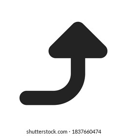 Black arrow icon pointing forward direction.