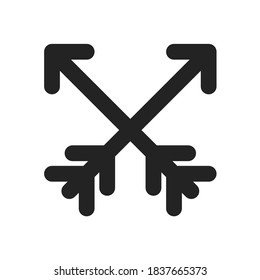 Black arrow icon pointing forward direction.