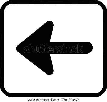 Black arrow icon pointing left inside a rounded square box Vector