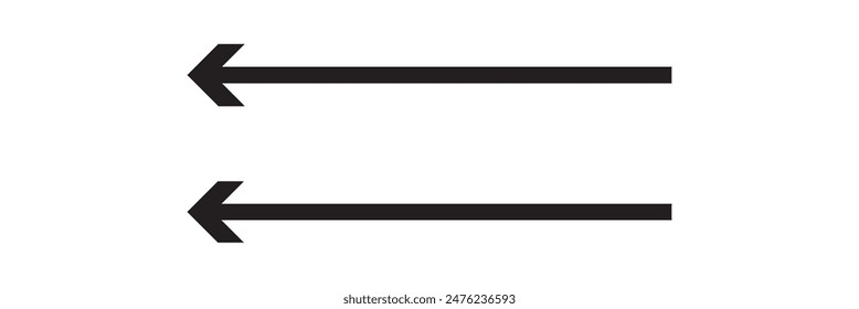 Black arrow icon. Arrow pointing to the right. Arrow shape element.Black arrow icon on white background isolated.