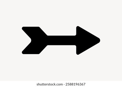 Black arrow icon pointing right. Simple arrow design. Bold arrow shape.