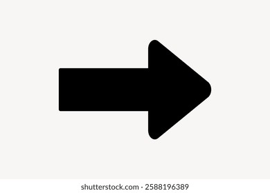 Black arrow icon pointing right. Simple arrow design. Right-pointing arrow symbol.