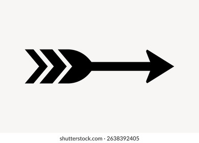 Black arrow icon pointing right. Simple arrow design with a bold, black arrowhead. Arrow symbol for direction, navigation, or pointing. Minimalist graphic. Arrow vector graphic.