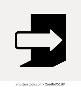Icono de flecha negra que apunta a la derecha, diseño simple y audaz. Flecha derecha, estilo minimalista. Icono de flecha para la navegación, símbolo claro y eficaz. Vector de elemento de diseño.
