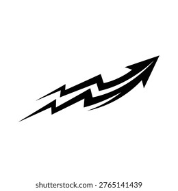 Black arrow icon pointing upwards rapidly