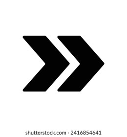 black arrow icon. Right arrow icon. Double arrow symbol set in flat style. Vector illustration. Eps file 25.