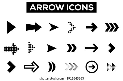 black arrow icon set collections