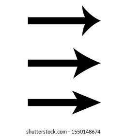 Black Arrow icon set vector illustration. Flat and modern cursor and arrows collection, next web page objects for design. Concept digital interface symbol isolated on white background