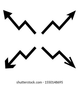 Black Arrow icon set vector illustration. Flat and modern cursor and arrows collection, next web page objects for design. Concept digital interface symbol isolated on white background