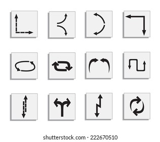 Black arrow  icon set.Stock vector.
