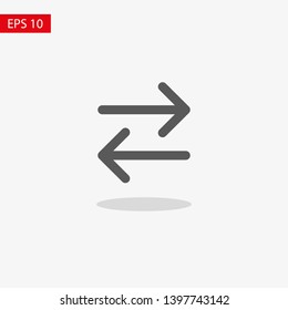 Black arrow icon. The arrow icon shows the direction. Vector arrow icon. 