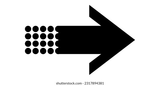 Schwarzes Pfeilsymbol. Pfeilzeichen für Webdesign und mobile Apps. Moderner Geschwindigkeitspfeil in flachem Stil, Vektorgrafik einzeln auf weißem Hintergrund.