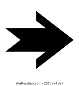 Schwarzes Pfeilsymbol. Pfeilzeichen für Webdesign und mobile Apps. Moderner Geschwindigkeitspfeil in flachem Stil, Vektorgrafik einzeln auf weißem Hintergrund.