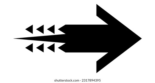 Icono de flecha negra. Signo de flecha para diseño web y aplicaciones móviles. Flecha de velocidad moderna en vector de estilo plano aislado sobre fondo blanco.