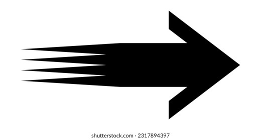 Black arrow icon. Arrow sign for web design and mobile apps. Modern speed arrow in flat style vector isolated on white background.