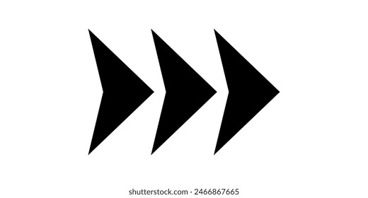 Black arrow icon. Arrow sign for web design and mobile apps. Modern speed arrow in flat style vector isolated on white background.