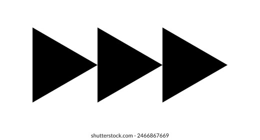 Black arrow icon. Arrow sign for web design and mobile apps. Modern speed arrow in flat style vector isolated on white background.