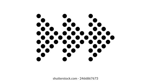 Icono de flecha negra. Signo de flecha para Diseño web y App móviles. Flecha de velocidad moderna en Vector de estilo plano aislado sobre fondo blanco.