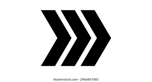 Black arrow icon. Arrow sign for web design and mobile apps. Modern speed arrow in flat style vector isolated on white background.