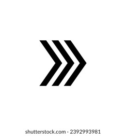 black arrow icon transparant backgorund flat design three thin arrow head right direction symbol