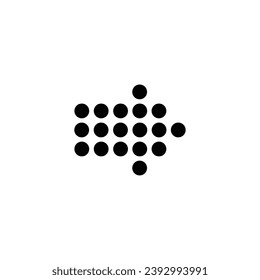 icono de flecha negra fondo transparente diseño plano punto flecha simple símbolo de dirección derecha