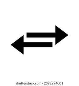 black arrow icon transparant backgorund flat design twp arrows face left and right direction symbol