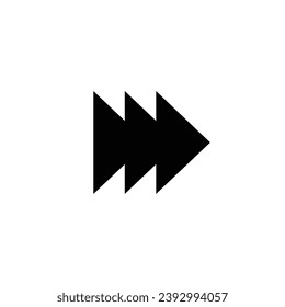 icono de flecha negra diseño plano de fondo transparente símbolo de dirección derecha de tres flechas