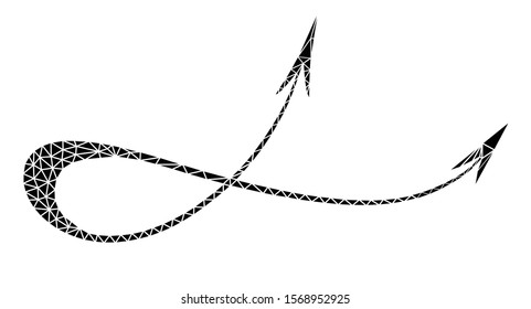 Black arrow icon, vector illustration, low poly style