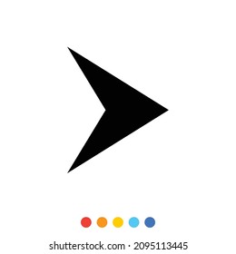 Black arrow icon, Vector, Illustration.