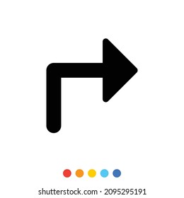 Icono de flecha negra, Vector, Ilustración.