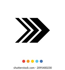 Black arrow icon, Vector, Illustration.