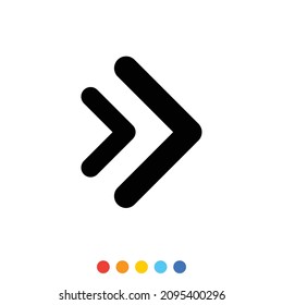 Icono de flecha negra, Vector, Ilustración.