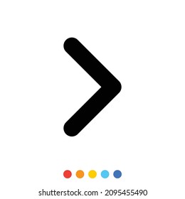 Black arrow icon, Vector, Illustration.