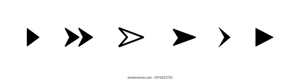 Schwarzes Pfeilsymbol. Vektorpfeile. 