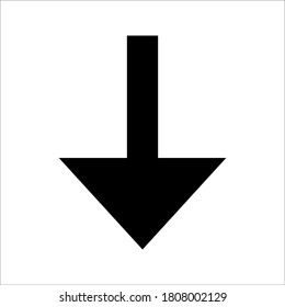 Black arrow icon with white background.