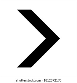 Black arrow icon with white background