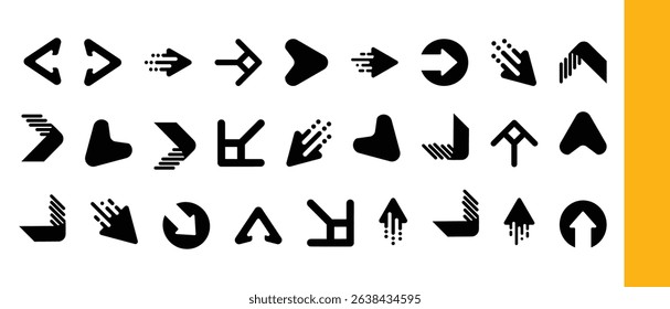 Black Arrow Icons Directional  Symbols Set